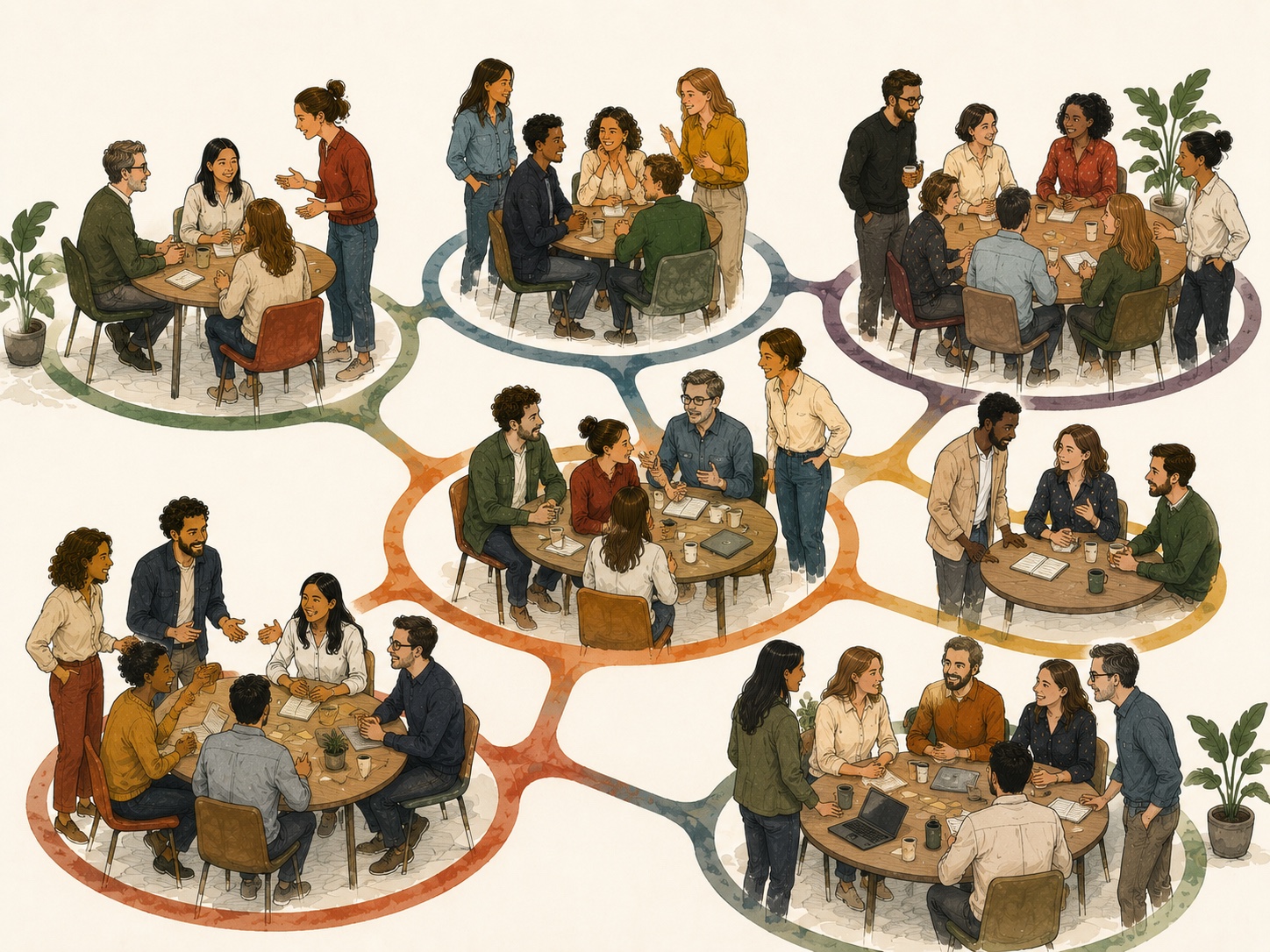 Dessin AiM World Café Intelligence collective - Grand groupe